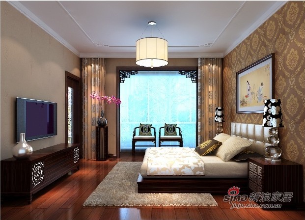 中式 四居 卧室图片来自用户1907662981在150平米龙邸(龙城花园五期)中式风格四居室33的分享