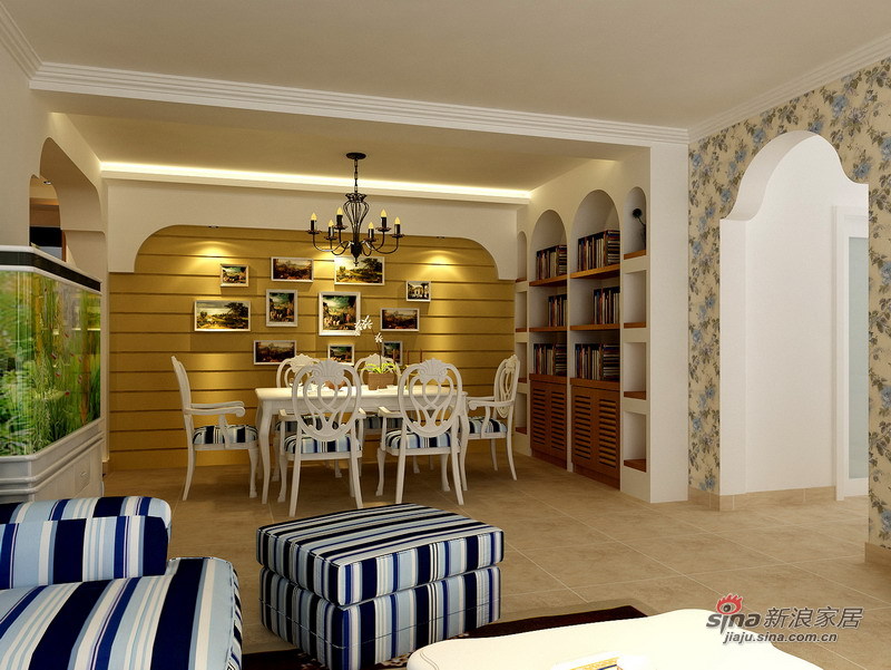 地中海 三居 餐厅图片来自用户2756243717在8万美装140平浪漫清新地中海3居72的分享