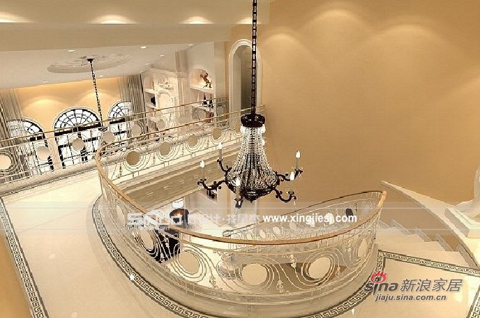 欧式 别墅 楼梯图片来自用户2746889121在340平现代浪漫的美中式混搭别墅设计70的分享
