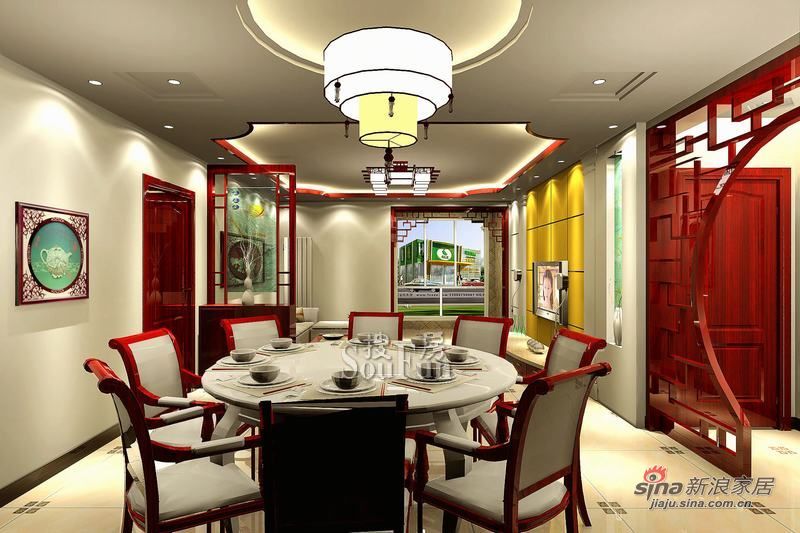中式 二居 餐厅图片来自用户1907696363在都市白领90平米新中式风格温馨美家35的分享