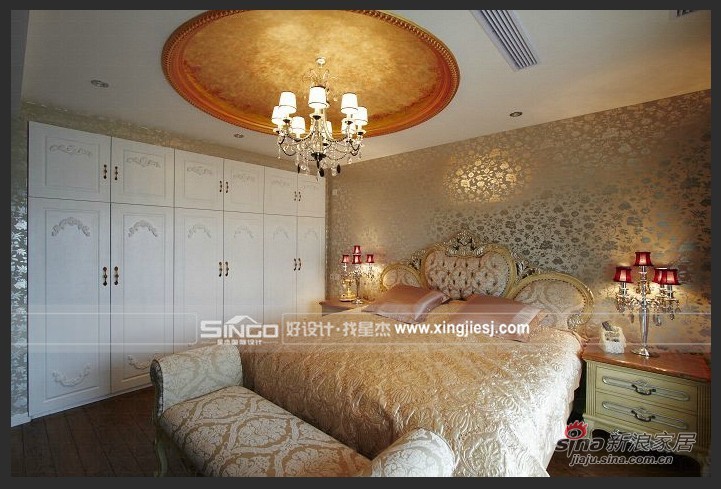欧式 别墅 卧室图片来自用户2745758987在469平米呈现精致温馨的欧式气质25的分享