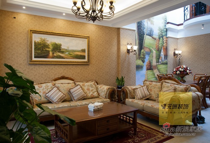 美式 别墅 客厅图片来自用户1907686233在270平米龙熙顺景别墅美式风格装修29的分享