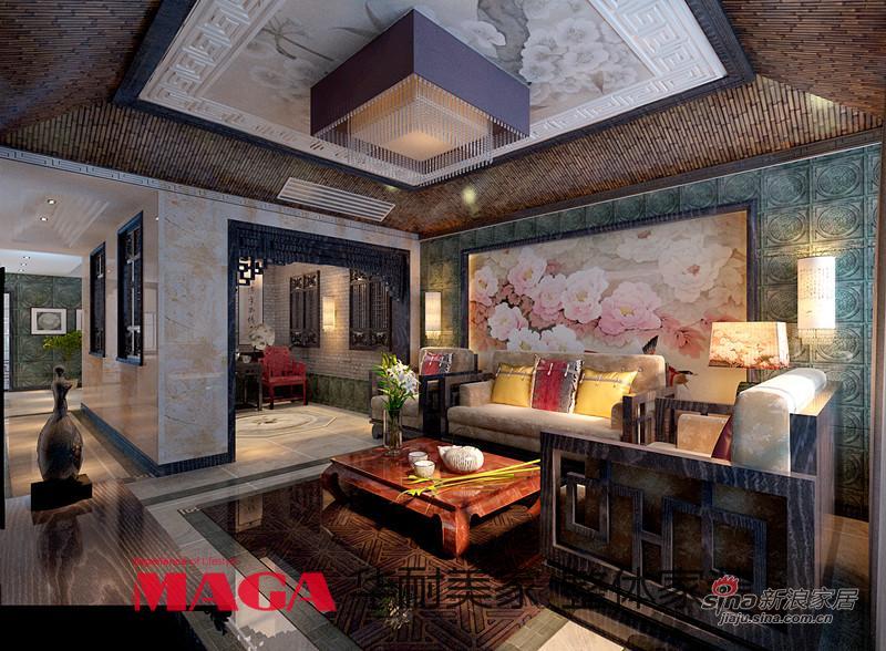 中式 别墅 客厅图片来自用户1907658205在50万打造290平高端现代新中式别墅53的分享