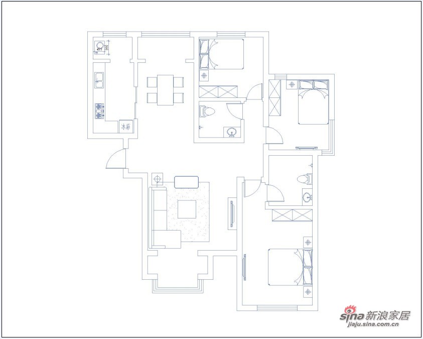 简约 三居 客厅图片来自用户2739153147在浅色调打造125平3居室简约风格61的分享