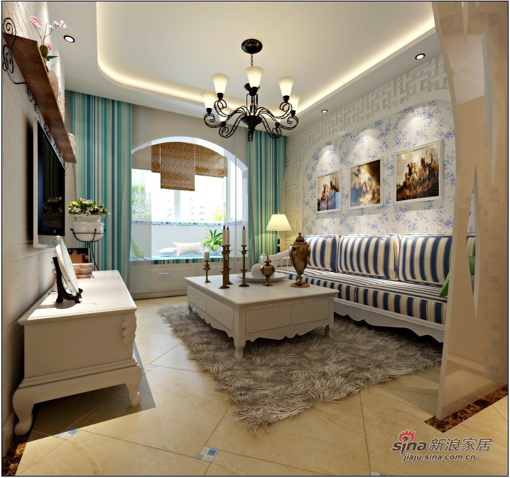 简约 一居 客厅图片来自用户2738813661在60平米小两居地中海打造梦幻家居46的分享