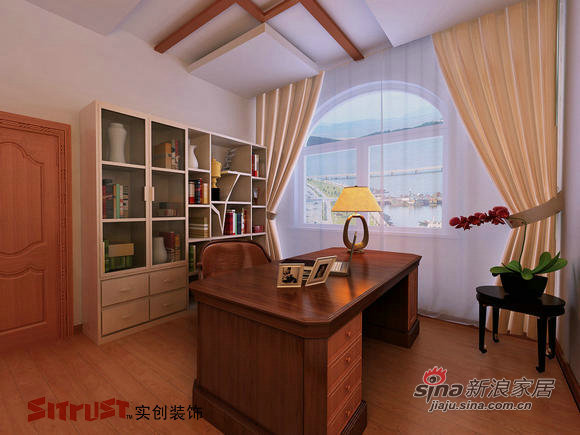 中式 别墅 书房图片来自用户1907696363在22万装315㎡中式风格独栋别墅64的分享