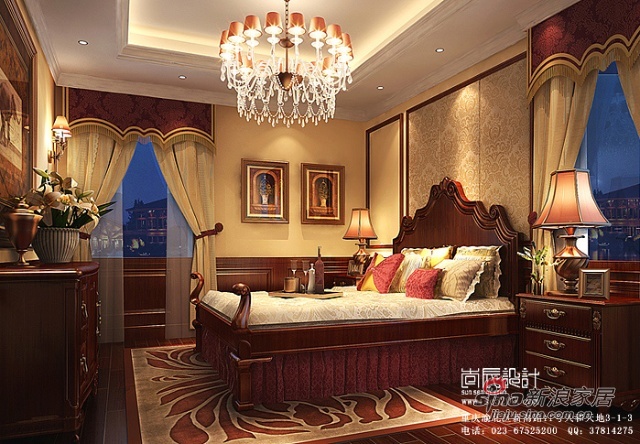 欧式 别墅 卧室图片来自用户2746948411在欧式黄金屋 体验奢华大气欧式设计62的分享