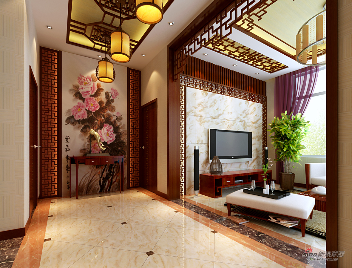 中式 别墅 客厅图片来自用户1907659705在一品山独栋300平米中式风格56的分享