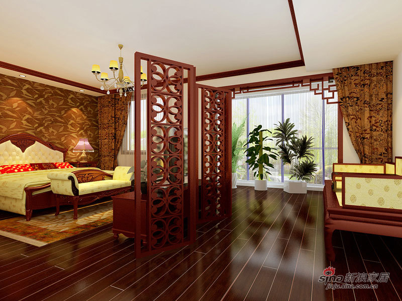 中式 复式 卧室图片来自用户1907658205在50万打造275平米中式豪宅86的分享