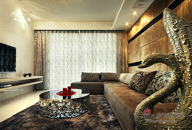 现代 二居 客厅图片来自佰辰生活装饰在95平沉稳低调时尚三口之家34的分享