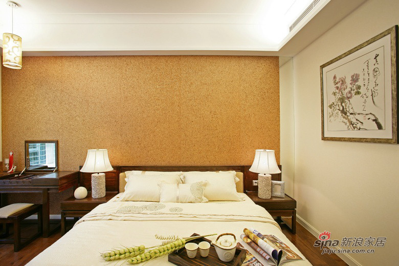 中式 三居 卧室图片来自装修微日记在【高清】178平中式古典主义大气3居46的分享