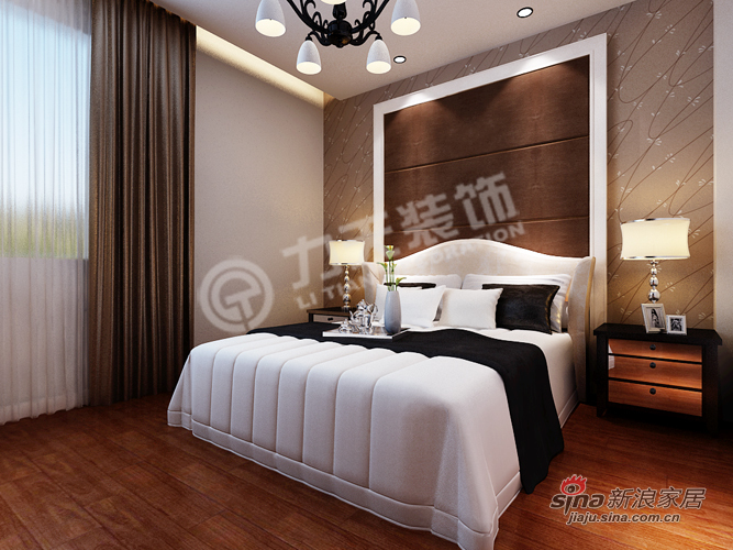 简约 二居 卧室图片来自阳光力天装饰在福晟钱隆城114平米现代简约55的分享