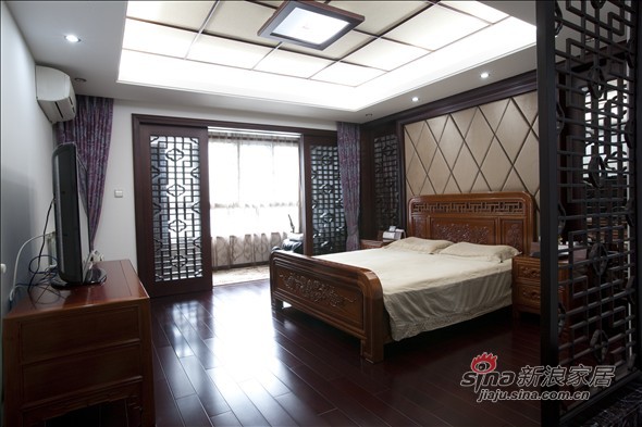 中式 别墅 卧室图片来自用户1907661335在中式传统园林风格大气别墅40的分享