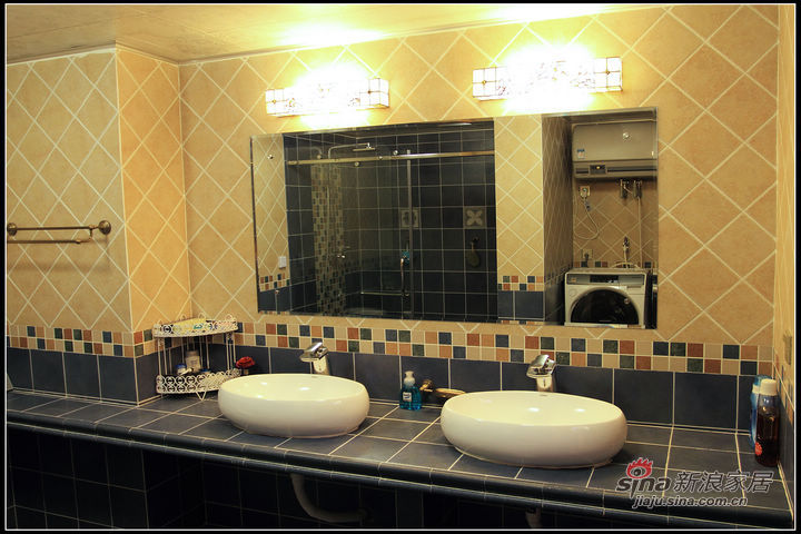 美式 复式 卫生间图片来自用户1907685403在80后美式复古风派69的分享