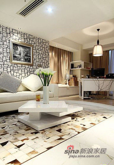 现代 公寓 客厅图片来自佰辰生活装饰在实景74平现代简约2居婚房39的分享
