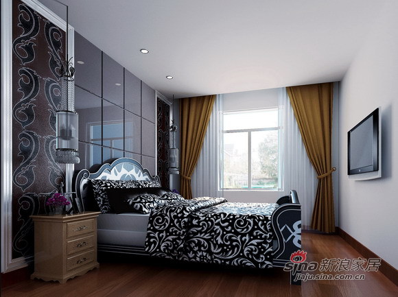 欧式 二居 卧室图片来自用户2557013183在咖啡色为主流的简欧家居设计26的分享