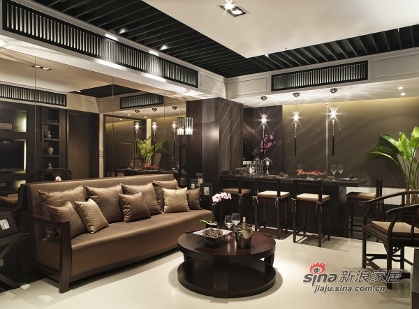中式 三居 客厅图片来自佰辰生活装饰在单身白领120平新时尚中式3居室82的分享