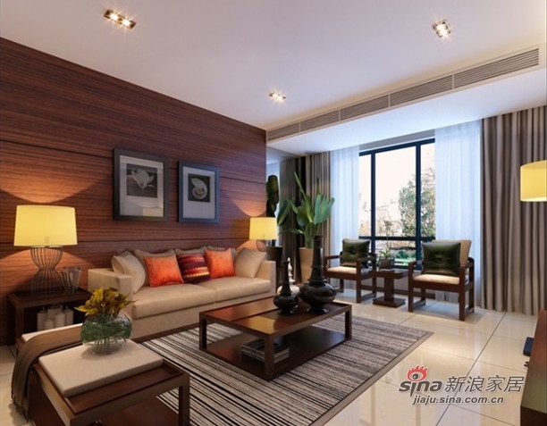 中式 三居 客厅图片来自用户1907696363在144平现代中式新古典风格美家57的分享