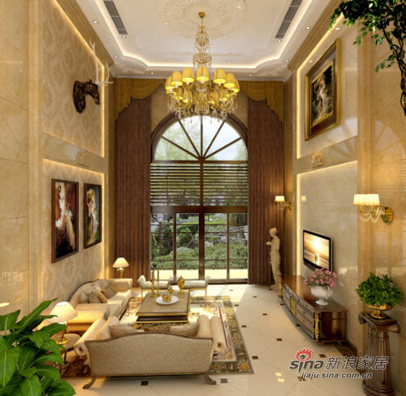 欧式 别墅 客厅图片来自用户2772856065在28万豪装370平奢华古典家62的分享