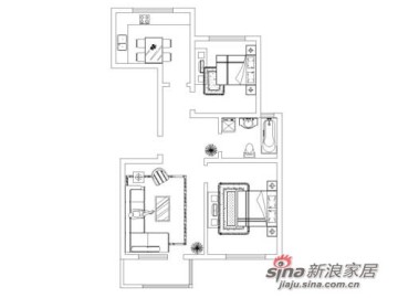 洋房88平B户型突显空间利用率41