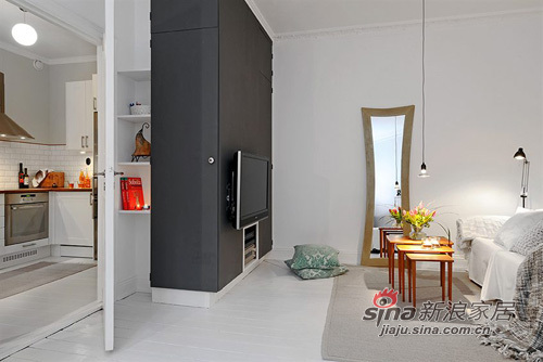 简约 一居 客厅图片来自用户2739081033在38平瑞典风清爽一居一厅实用公寓82的分享