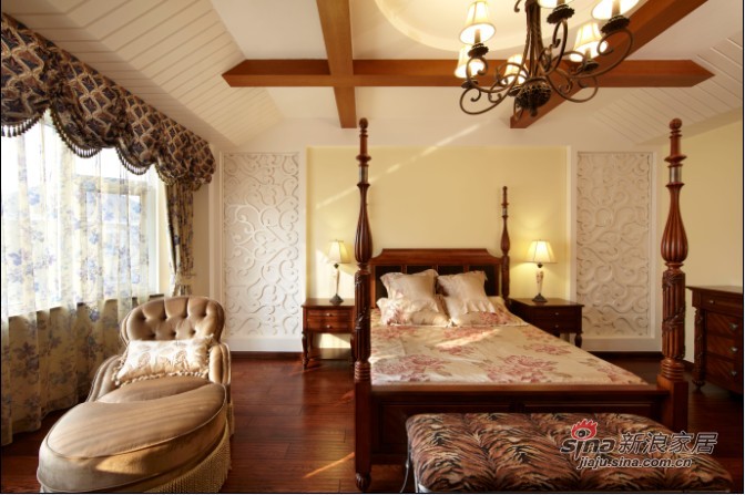 美式 别墅 卧室图片来自用户1907686233在实景600平美式乡村别墅设计49的分享