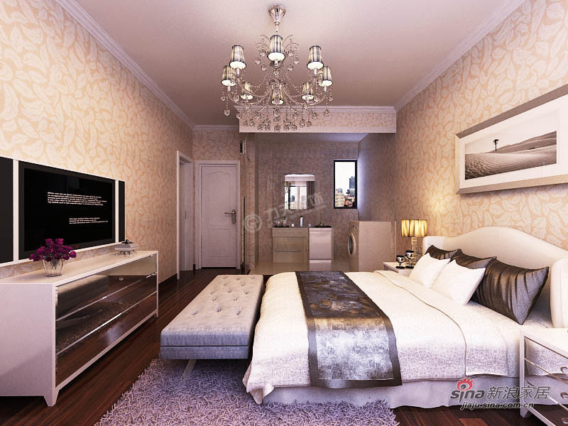 欧式 三居 卧室图片来自用户2746953981在【多图】天津华侨城66的分享