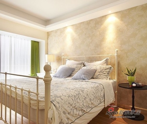 美式 四居 卧室图片来自用户1907686233在硬装12W装美式简约150平豪宅33的分享