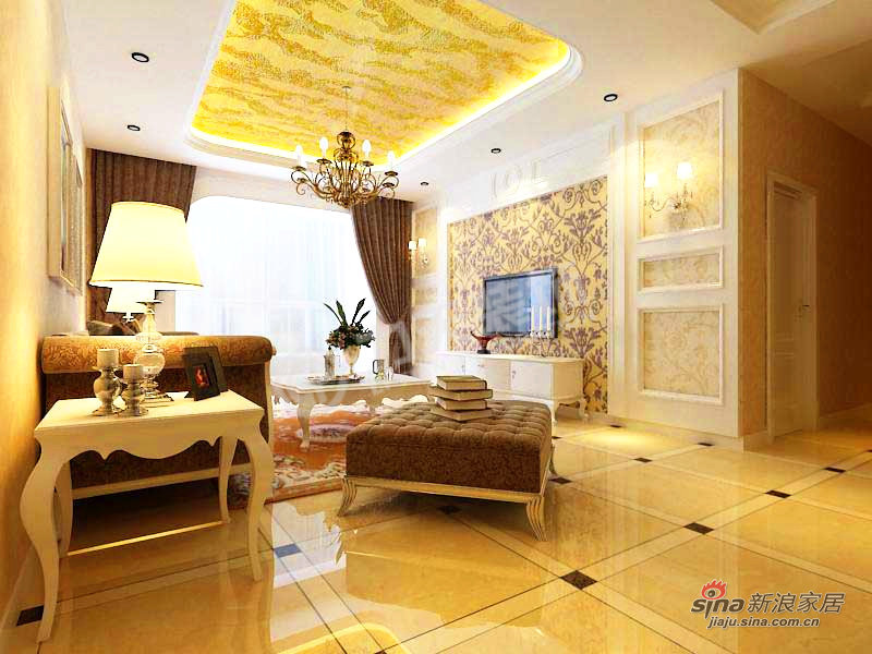 欧式 三居 客厅图片来自阳光力天装饰在天津大都会-3室2厅2卫-欧式风格10的分享