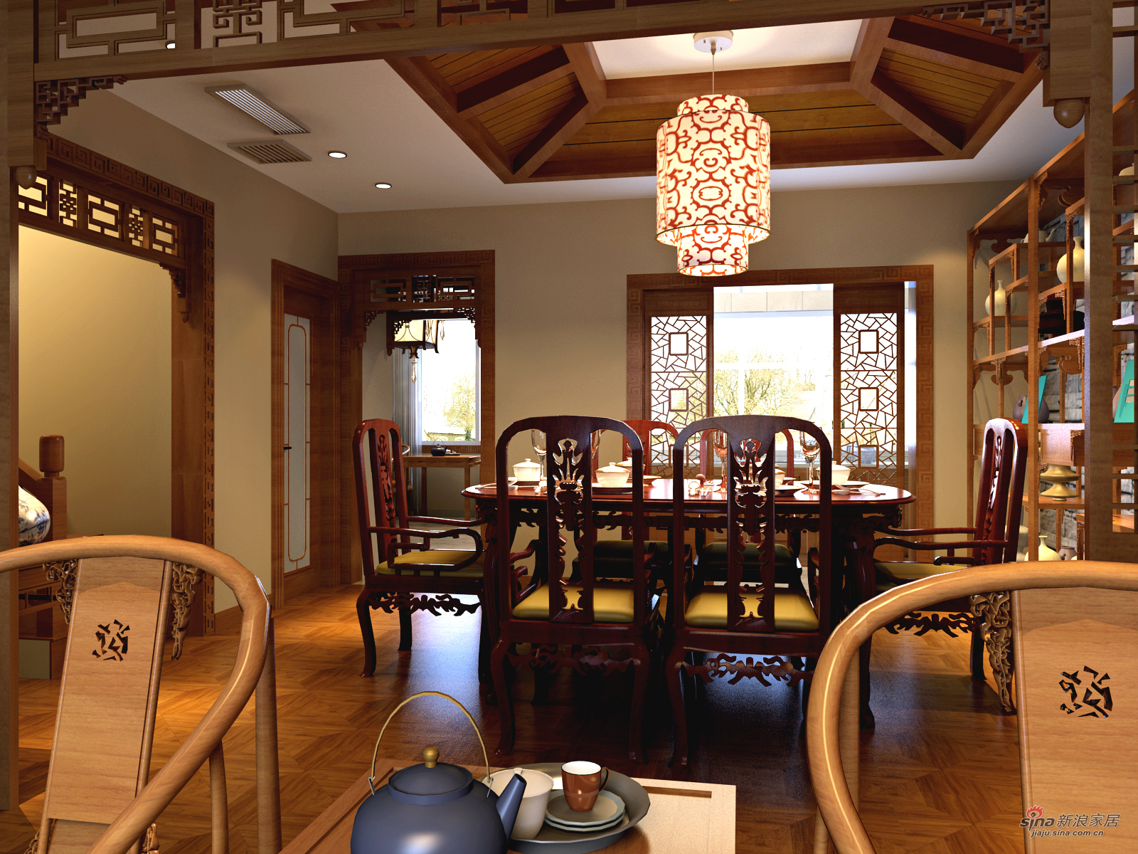 中式 三居 餐厅图片来自用户1907662981在福熙大道的书香之家88的分享
