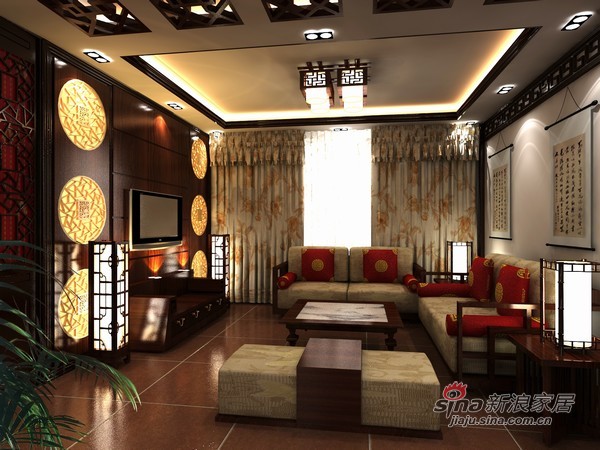 中式 三居 客厅图片来自用户1907661335在沉稳有内涵的中式味道15的分享