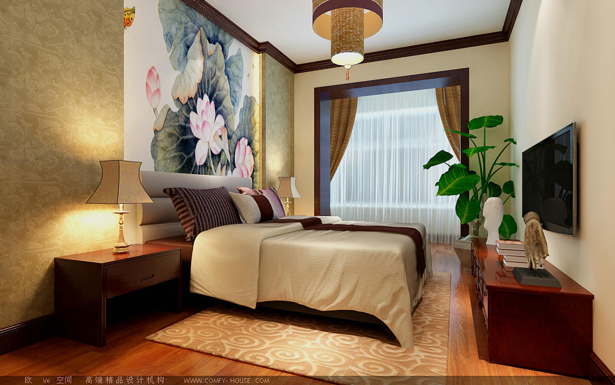 中式 复式 卧室图片来自用户1907659705在中式典雅212平复式大宅60的分享