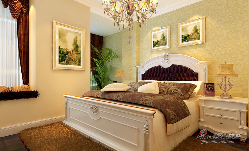 欧式 三居 卧室图片来自用户2757317061在120平奢华欧式装修设计14的分享