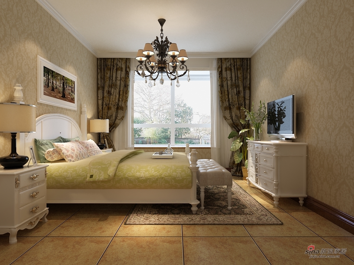 欧式 三居 卧室图片来自用户2746869241在120平欧式古典三居室23的分享