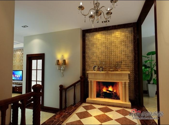 美式 别墅 客厅图片来自用户1907685403在打造370平方温馨奢华美式别墅风情18的分享