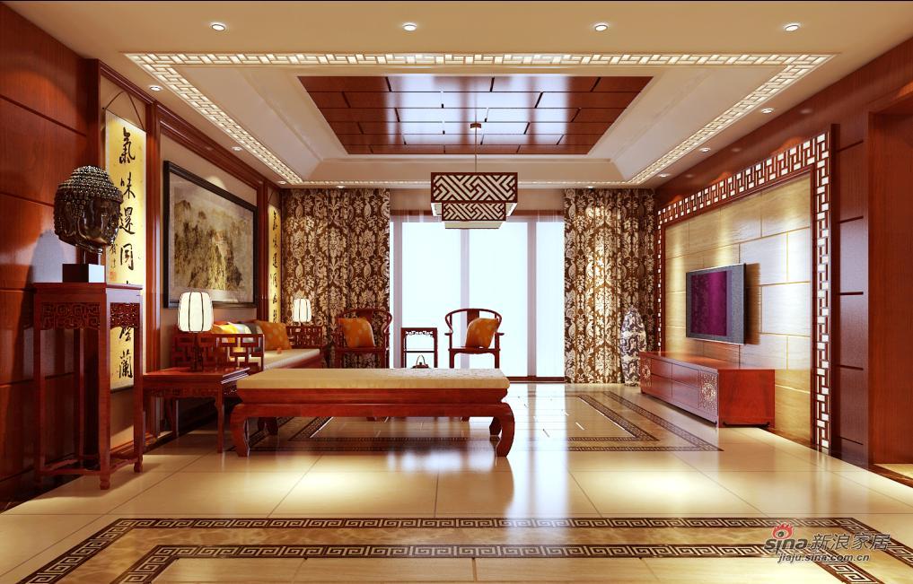 中式 别墅 客厅图片来自用户1907661335在今朝装饰7.2万打造160平米中式装修风格家居36的分享