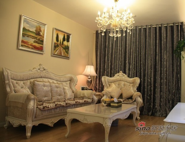 欧式 三居 客厅图片来自佰辰生活装饰在120平欧式小奢华温馨3居室53的分享