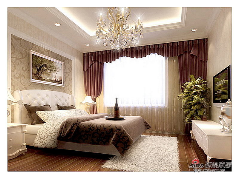 欧式 一居 卧室图片来自用户2746869241在3.5万打造个性60平奢华家85的分享