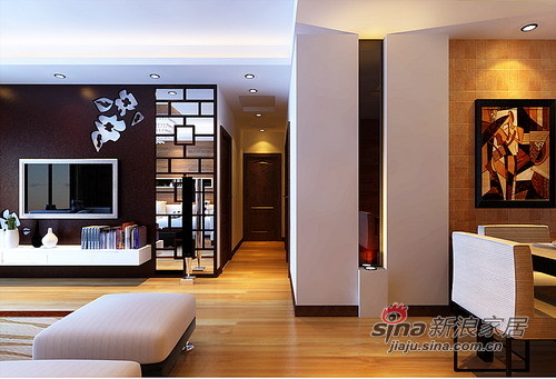 中式 三居 客厅图片来自用户1907662981在暖色调的现代风格设计，有一些中式的韵味84的分享