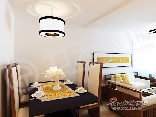 中式 一居 餐厅图片来自阳光力天装饰在70平米也可以打造的典雅大气99的分享