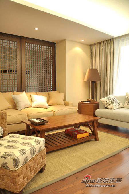 中式 二居 客厅图片来自用户1907662981在禅意生活 88平现代中式静谧2居86的分享