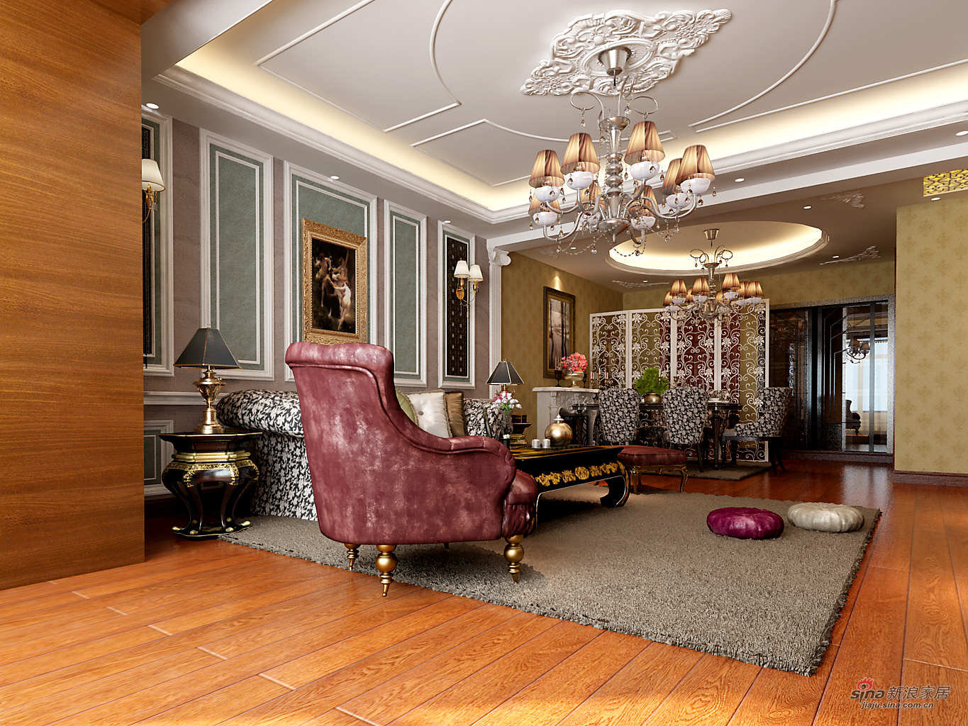 新古典 四居 客厅图片来自用户1907664341在北岸明珠175平装修设计54的分享
