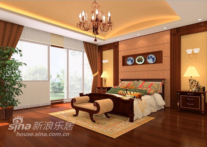 中式 别墅 卧室图片来自用户2737751153在中式韵味别墅15的分享