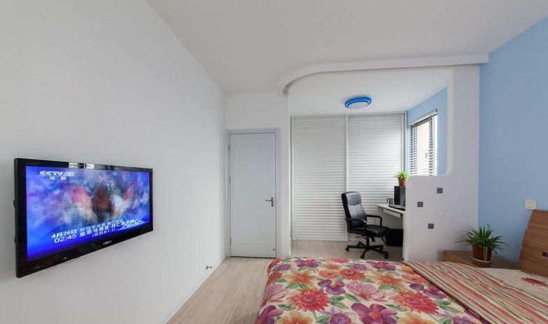 地中海 二居 卧室图片来自用户2756243717在100平蓝色情怀打造地中海风格两居室94的分享