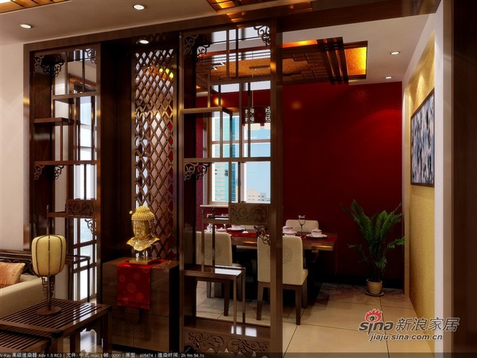 中式 二居 餐厅图片来自用户1907662981在8.6万的中国情家装93的分享
