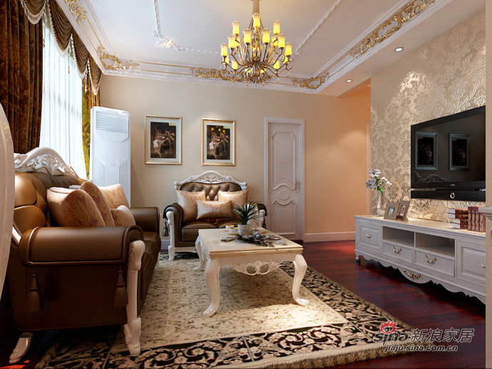 欧式 三居 客厅图片来自用户2757317061在天津实创装饰—品质生活 113平米装修效果图29的分享