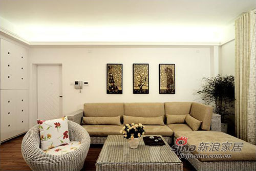 简约 三居 客厅图片来自用户2738093703在力求120平米空间设计的内敛，灰色主调风格90的分享