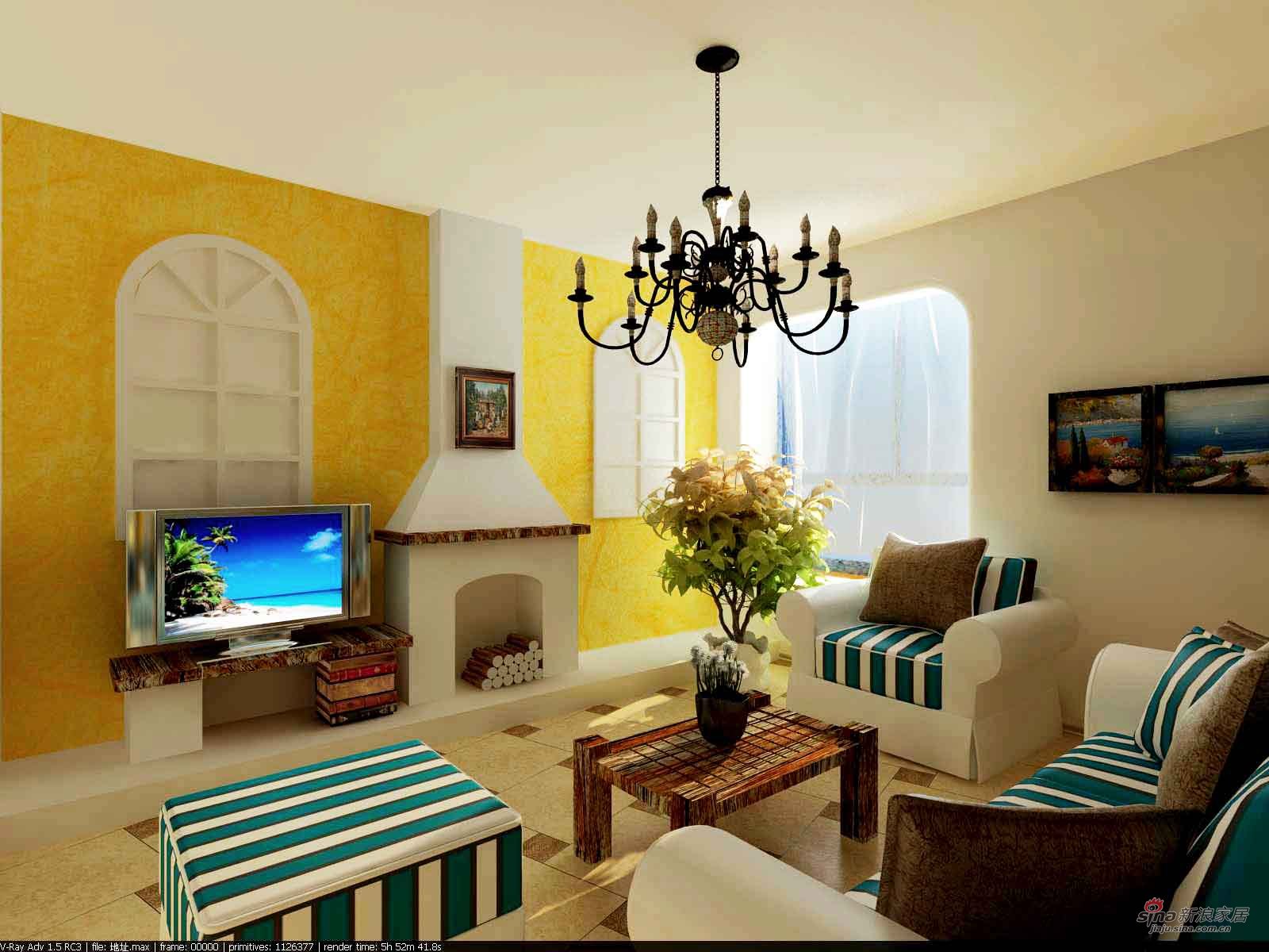 地中海 二居 客厅图片来自用户2757320995在地中海风格8万打造异国风情58的分享