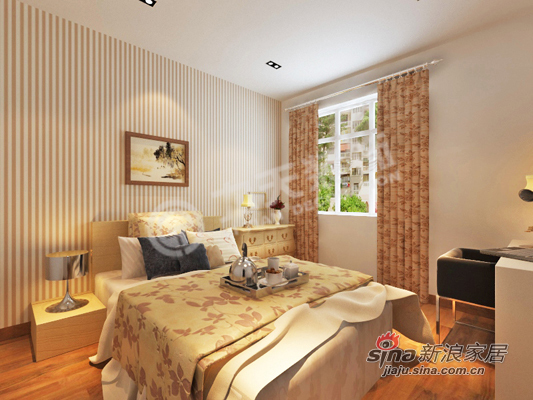 简约 二居 卧室图片来自阳光力天装饰在华城佳苑B户型简约两居84的分享