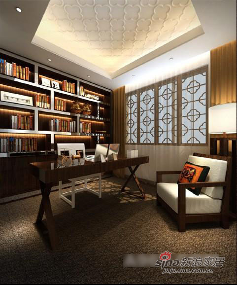 中式 三居 书房图片来自用户1907659705在创意中式别墅设计78的分享